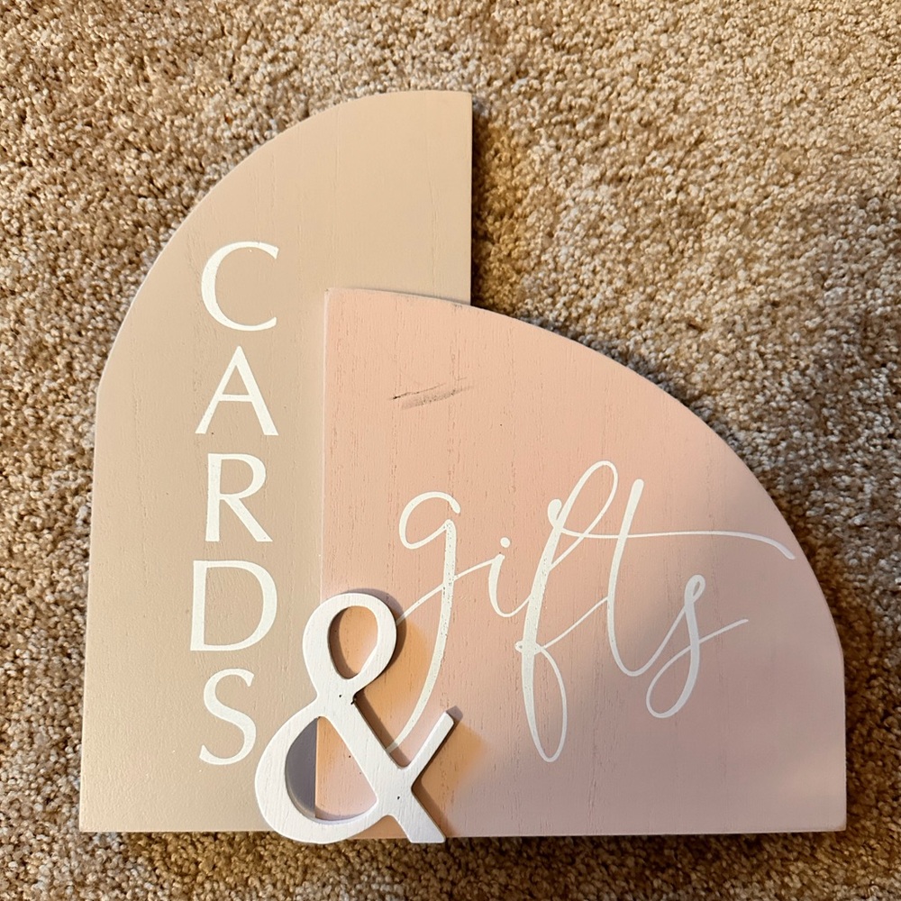 cards and gift event sign